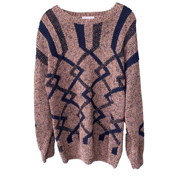 Pronto Moda Sweater Womens Medium Chunky Hand Knit Vintage Relaxed Pullover - Picture 1 of 11